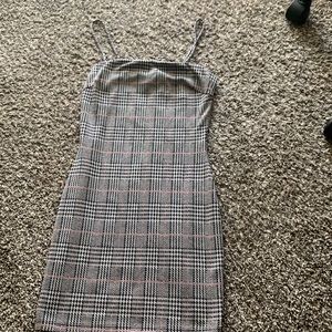 Plaid tight mini dress
